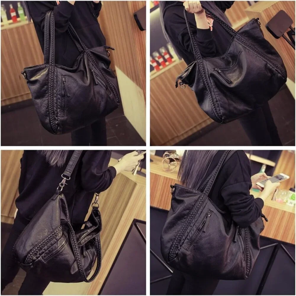 Women’s Leather Shoulder Bag Large Capacity Tote Crossbody Purse